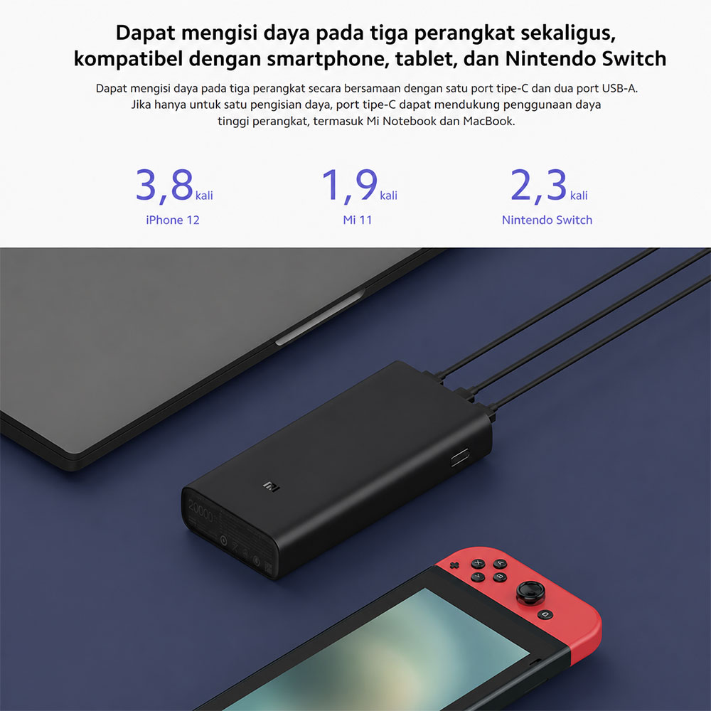 Xiaomi Power Bank 20000mAh Fast Charging Multi Port USB Type C 50W - PB2050SZM Gambar produk Xiaomi Power Bank 20000mAh Fast Charging Multi Port USB Type C 50W - PB2050SZM - 4