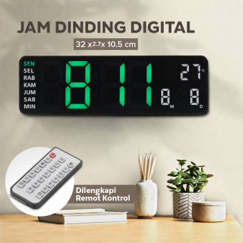 TaffHOME Jam Dinding Digital Minimalis Multifungsi with Remote - 6629