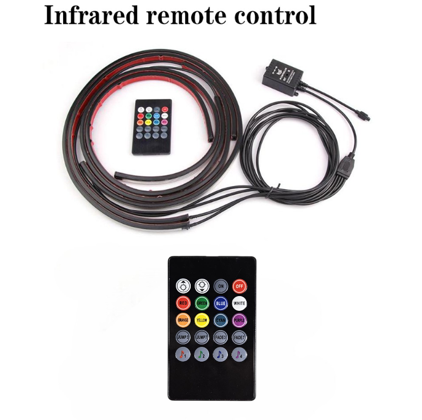 JIAMEN Lampu LED Strip DIY RGB Mobil 90 dan 120cm 4 PCS with Remote - JIA4 Gambar produk JIAMEN Lampu LED Strip DIY RGB Mobil 90 dan 120cm 4 PCS with Remote - JIA4 - 1