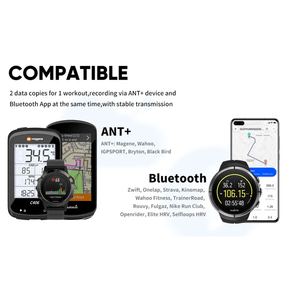 MAGENE Heart Rate Monitor Chest Strap Sensor Jantung Bluetooth ANT - H303 Gambar produk MAGENE Heart Rate Monitor Chest Strap Sensor Jantung Bluetooth ANT - H303 - 1