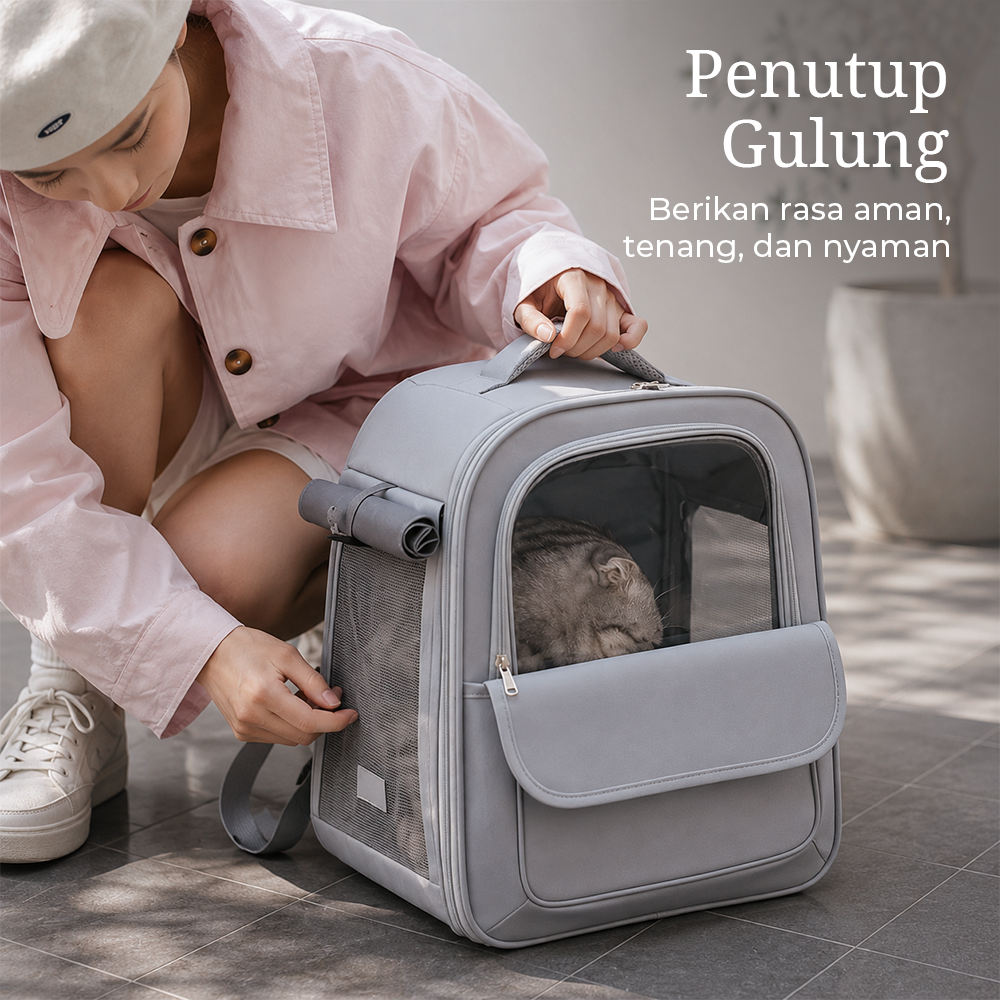 Moorpet Tas Kucing Anjing Pet Cargo Breathable Backpack Travel Oxford - M14 Gambar produk Moorpet Tas Kucing Anjing Pet Cargo Breathable Backpack Travel Oxford - M14 - 5