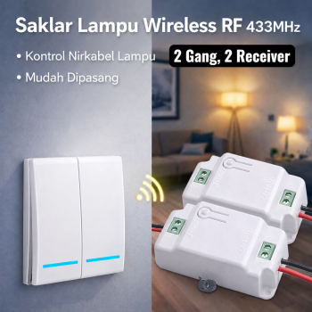 TaffHOME Saklar Lampu Wireless Dinding Tembok Lamp Switch RF 433MHz - WHK01