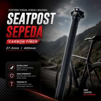 WCK Seatpost Sepeda Carbon Fiber Superlight Road Bike 27.2mm 400mm