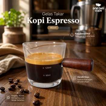 One Two Cups Gelas Takar Kopi Espresso Shot Measuring Cup 180ml - MK-18 - Transparent