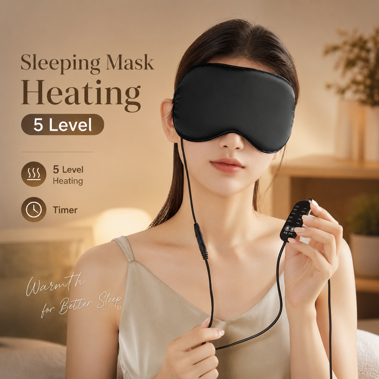 Gambar produk GUCHA Penutup Mata Hangat Satin Heat Sleeping Eye Mask 5 Level - HO500 - Utama