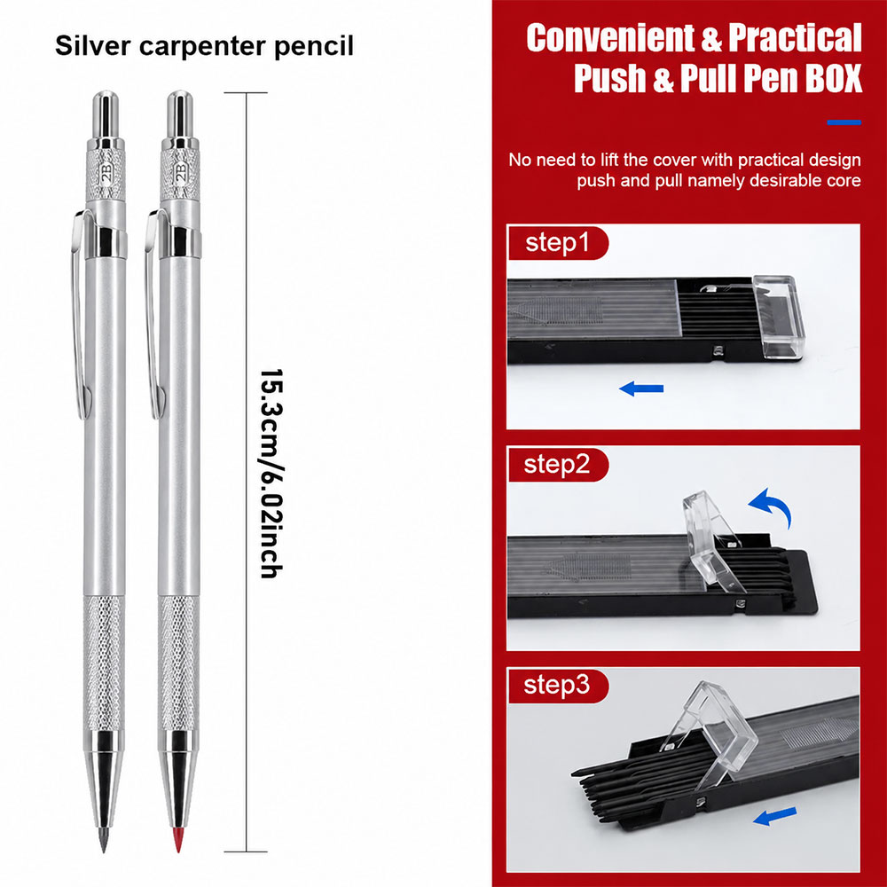 MROOFUL Pensil Mekanik Mechanical Pencil 2B 2mm Isi 12 - BL-625 Gambar produk MROOFUL Pensil Mekanik Mechanical Pencil 2B 2mm Isi 12 - BL-625 - 5