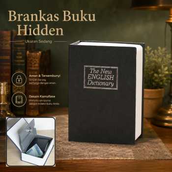 Gambar produk HOMESAFE Brankas Buku Kamus Hidden Safe Box Kunci Manual Anti Maling Sedang - KB-10L