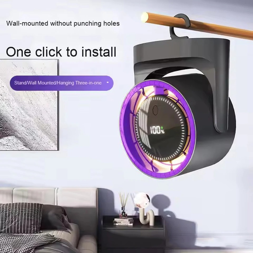 TINSOL Kipas Angin Meja Digital Display 5 Speed RGB Timer Desk Fan - JMF-7 Gambar produk TINSOL Kipas Angin Meja Digital Display 5 Speed RGB Timer Desk Fan - JMF-7 - 4