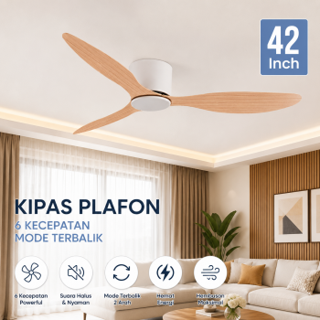 SOVE Kipas Angin Gantung Plafon Ceiling Fan 6 Speed Reverse Mode - VE54