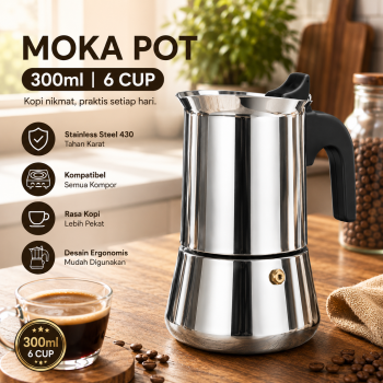 One Two Cups Moka Pot Teko Kopi Espresso Coffee Maker Stovetop - Z70