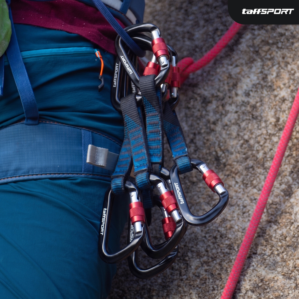 TaffSPORT Carabiner Aluminium Professional Heavy-Duty Locking 25kN - CE21 Gambar produk TaffSPORT Carabiner Aluminium Professional Heavy-Duty Locking 25kN - CE21 - 6