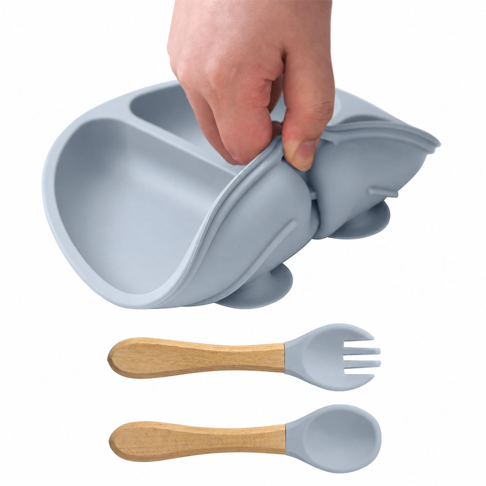 We Piring Silikon Bayi Anti Slip Alat Makan Silikon Baby Plate Suction - SGEE15 Gambar produk We Piring Silikon Bayi Anti Slip Alat Makan Silikon Baby Plate Suction - SGEE15 - 4