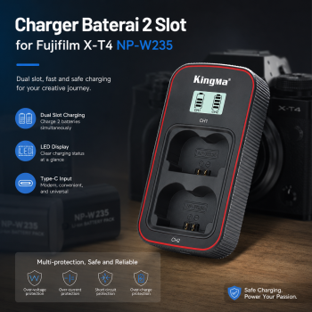 KingMa Charger Baterai 2 Slot for Fujifilm X-T4 NP-W235 - BM058-W235