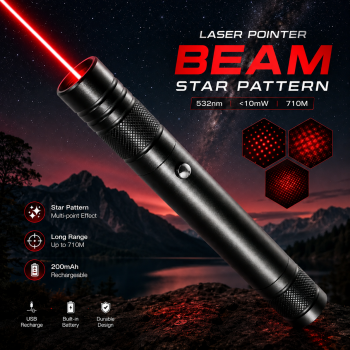 WUIVI Laser Pointer Beam Star Pattern USB Rechargeable 200mAh - WV-710
