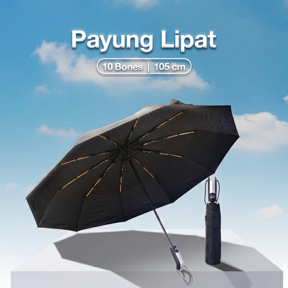 Payung Lipat Buka Tutup Otomatis Polos Windproof 10 Bone 105cm - CJZ13 Gambar produk Payung Lipat Buka Tutup Otomatis Polos Windproof 10 Bone 105cm - CJZ13 - Utama