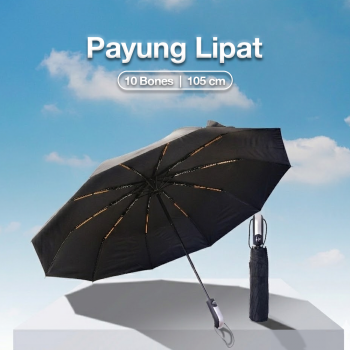 Payung Lipat Buka Tutup Otomatis Polos Windproof 10 Bone 105cm - CJZ13