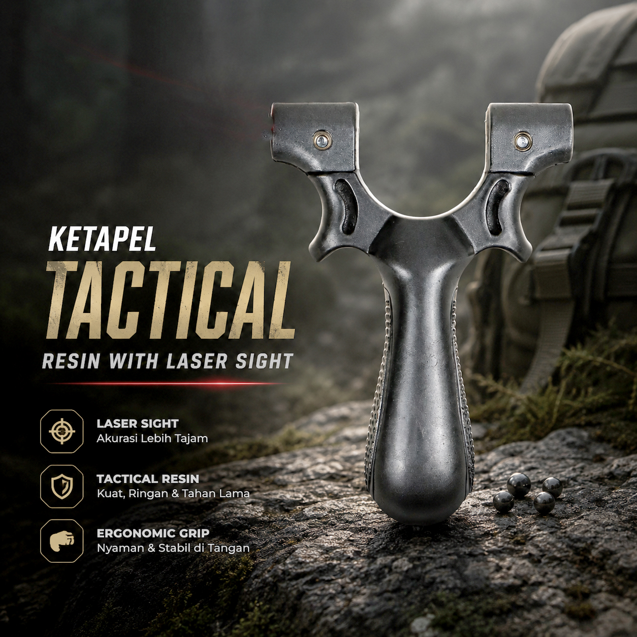 SYQT Big Power Ketapel Tactical Slingshot with Laser Sight - SSGX Gambar produk SYQT Big Power Ketapel Tactical Slingshot with Laser Sight - SSGX - Utama