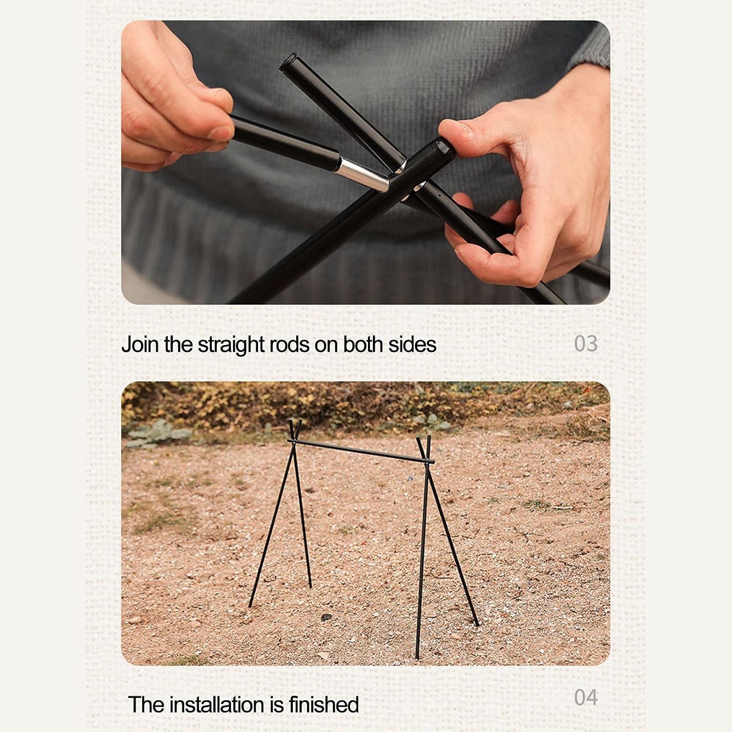 PEGAR Rak Gantung Camping Lipat Foldable Hanging Rack Aluminium Alloy - HG-10 Gambar produk PEGAR Rak Gantung Camping Lipat Foldable Hanging Rack Aluminium Alloy - HG-10 - 3