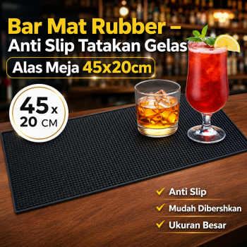 One Two Cups Bar Mat Rubber Anti Slip Tatakan Gelas Alas Meja - TY3