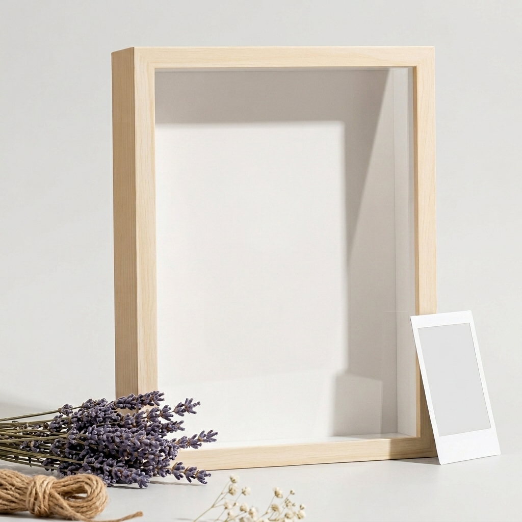 YIXUE Bingkai Foto Ornamen Minimalist Wooden Shadow Box Stand 3D 10 Inch - YE5 Gambar produk YIXUE Bingkai Foto Ornamen Minimalist Wooden Shadow Box Stand 3D 10 Inch - YE5 - 6
