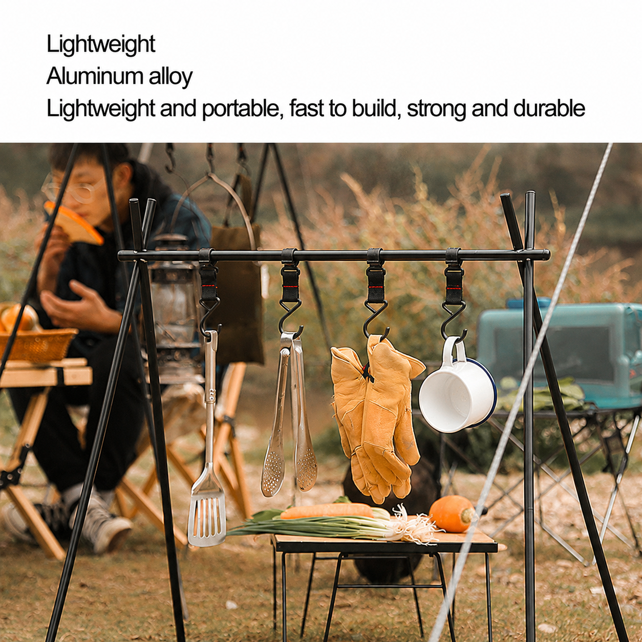 PEGAR Rak Gantung Camping Lipat Foldable Hanging Rack Aluminium Alloy - HG-10 Gambar produk PEGAR Rak Gantung Camping Lipat Foldable Hanging Rack Aluminium Alloy - HG-10 - 4