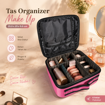 Biutte.co Tas Organizer Make Up Kosmetik Multifungsi 25.5x23x9.5cm - F118