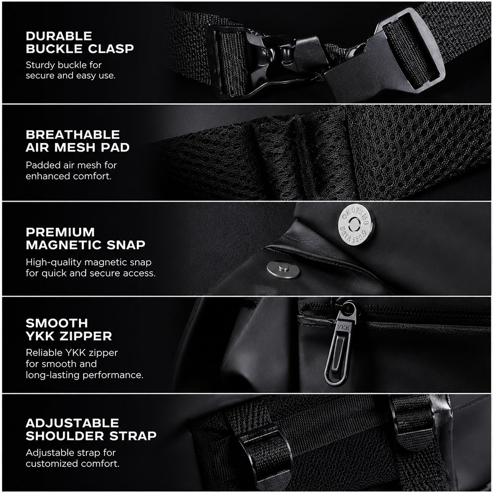 Pelinuar Tas Selempang Sling Bag Pria Waterproof Crossbody Bag - RE885 Gambar produk Pelinuar Tas Selempang Sling Bag Pria Waterproof Crossbody Bag - RE885 - 5