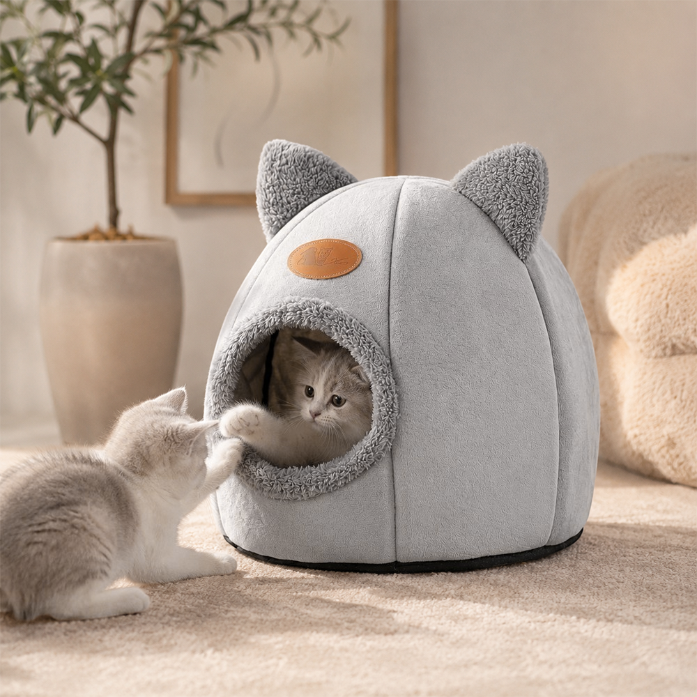 AOXIN Tempat Tidur Hewan Peliharaan Kucing Cat House Tent M - HTC01 Gambar produk AOXIN Tempat Tidur Hewan Peliharaan Kucing Cat House Tent M - HTC01 - 1