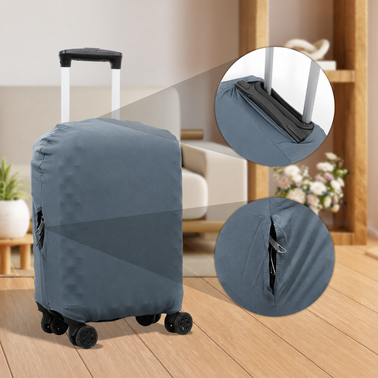 GengLi Sarung Koper Elastis Poliester Spandek Luggage Cover Size S - GL-21 Gambar produk GengLi Sarung Koper Elastis Poliester Spandek Luggage Cover Size S - GL-21 - 4
