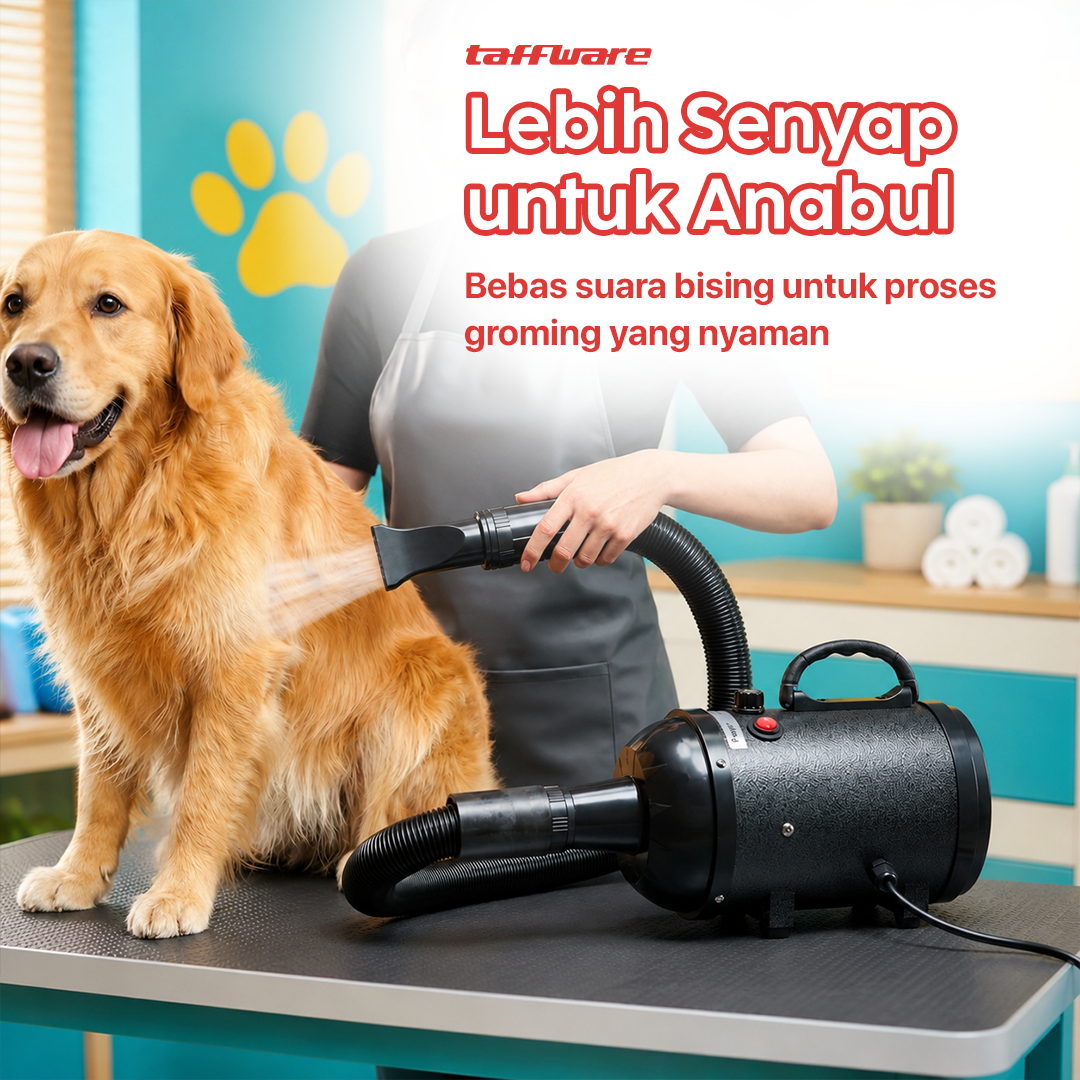 Taffware Pet Hair Dryer Dog Cat Grooming Stepless Speed 2100W - SH-168 Gambar produk Taffware Pet Hair Dryer Dog Cat Grooming Stepless Speed 2100W - SH-168 - 4