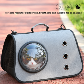 HABEI Tas Kucing Anjing Portable Breathable Linen Pet Carrier - HT-50