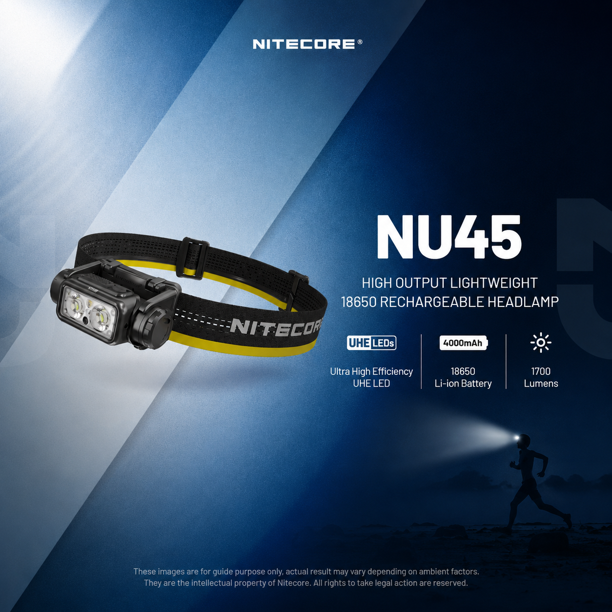 NITECORE Senter Kepala Headlamp LED Dual Light IP68 1700 Lumens - NU45 Gambar produk NITECORE Senter Kepala Headlamp LED Dual Light IP68 1700 Lumens - NU45 - Utama