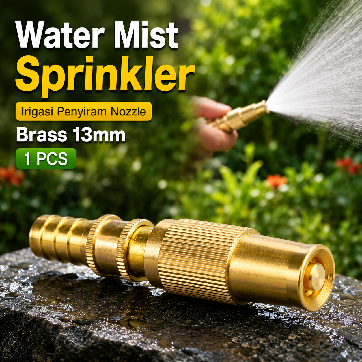 BLUESKY Water Mist Sprinkler Irigasi Penyiram Nozzle Brass 13mm 1 PCS - 10434 Gambar produk BLUESKY Water Mist Sprinkler Irigasi Penyiram Nozzle Brass 13mm 1 PCS - 10434 - Utama