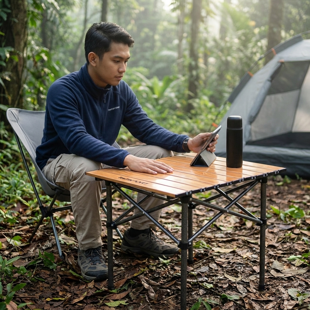 TaffSPORT Meja Lipat Outdoor Piknik Camping Portable Table with Bag 53x51x50cm - AF59 Gambar produk TaffSPORT Meja Lipat Outdoor Piknik Camping Portable Table with Bag 53x51x50cm - AF59 - 6