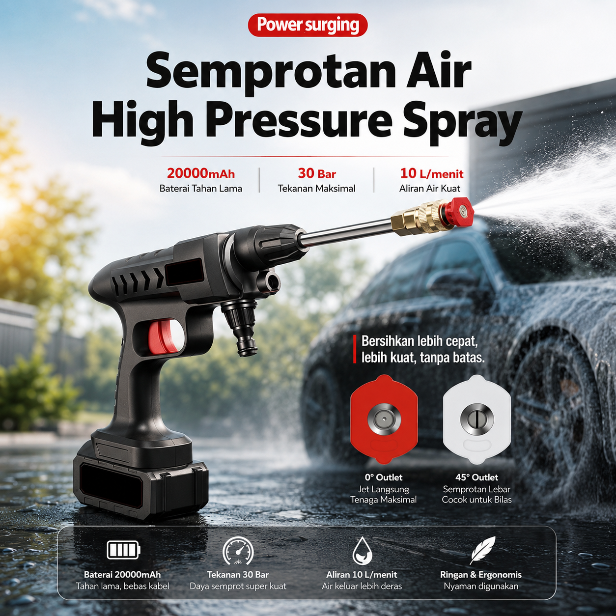 Taffware Semprotan Air High Pressure Water Spray 20000mAh - EA60B Gambar produk Taffware Semprotan Air High Pressure Water Spray 20000mAh - EA60B - Utama