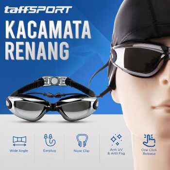TaffSPORT Kacamata Renang Anti Fog dengan Penutup Telinga dan Hidung - A380