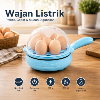 Gambar produk PAPANO Panci Listrik Alat Rebus Telur Egg Fryer Steamer 350W - YSB-10