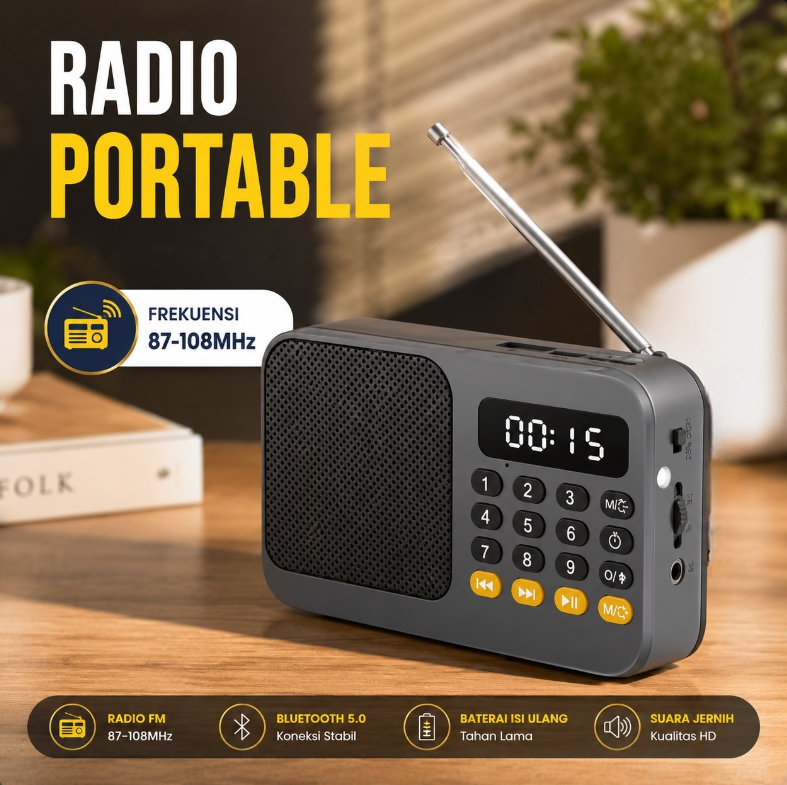 Occkic Radio Portable Speaker FM Bluetooth Flashlight LCD 108MHz - S-602 Gambar produk Occkic Radio Portable Speaker FM Bluetooth Flashlight LCD 108MHz - S-602 - Utama