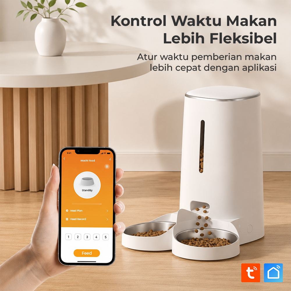 iPetmon Tuya Smart Tempat Makan Hewan Otomatis WIFI Food Dispenser 4L - PTM-101 Gambar produk iPetmon Tuya Smart Tempat Makan Hewan Otomatis WIFI Food Dispenser 4L - PTM-101 - 2