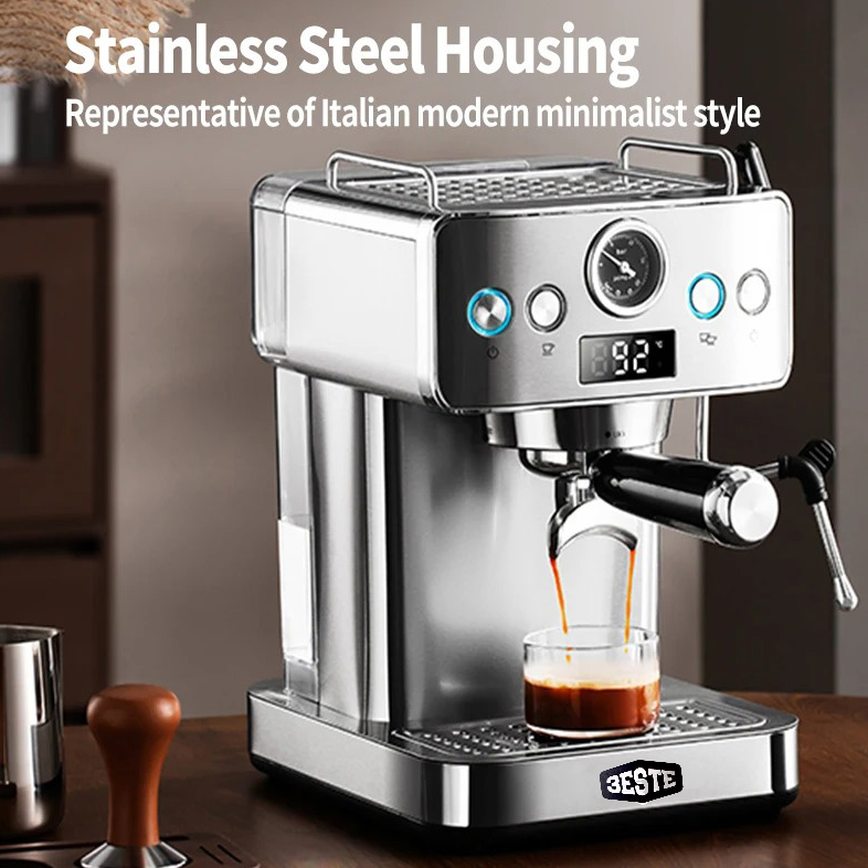 Trieste Mesin Kopi Espresso Coffee Maker Frothing 20 Bar 1.2L 1150 W - CM-601G Gambar produk Trieste Mesin Kopi Espresso Coffee Maker Frothing 20 Bar 1.2L 1150 W - CM-601G - 7
