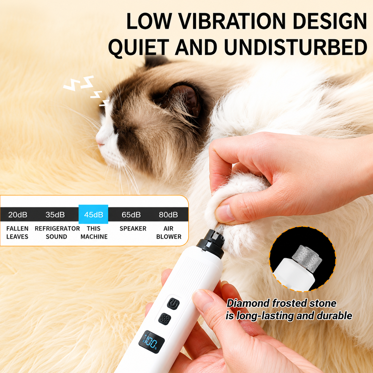 KOGER Gunting Kuku Anjing Elektrik Charging Pet Nail Grinder Polish - M10 Gambar produk KOGER Gunting Kuku Anjing Elektrik Charging Pet Nail Grinder Polish - M10 - 4