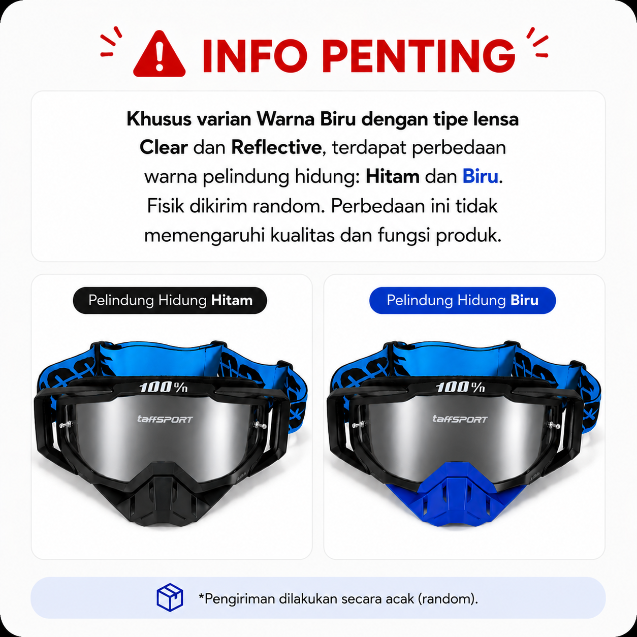 TaffSPORT Kacamata Helm Motor Goggles UV400 Protection Windproof Reflective - UV400 Gambar produk TaffSPORT Kacamata Helm Motor Goggles UV400 Protection Windproof Reflective - UV400 - 8