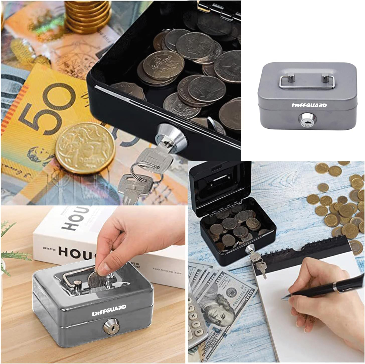 TaffGUARD Kotak Brankas Celengan Uang Safebox Key Lock 11.5x8.5x5cm - HC-11A Gambar produk TaffGUARD Kotak Brankas Celengan Uang Safebox Key Lock 11.5x8.5x5cm - HC-11A - 5