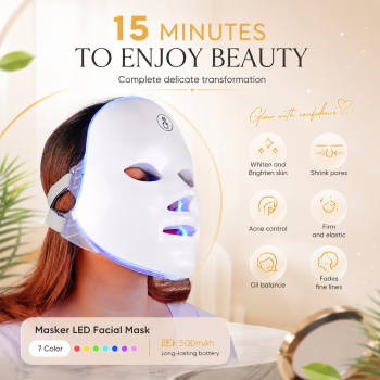 KUWTIE Masker LED Facial Mask Photon Therapy 7 Color 500mAh - KWT-12