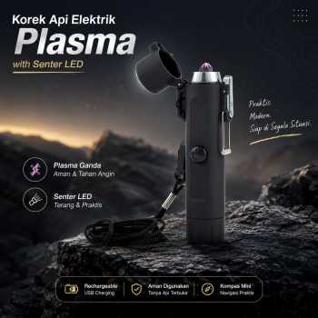 Focus Korek Api Elektrik Pulse Plasma Cross Double Arc with Senter LED - JL320