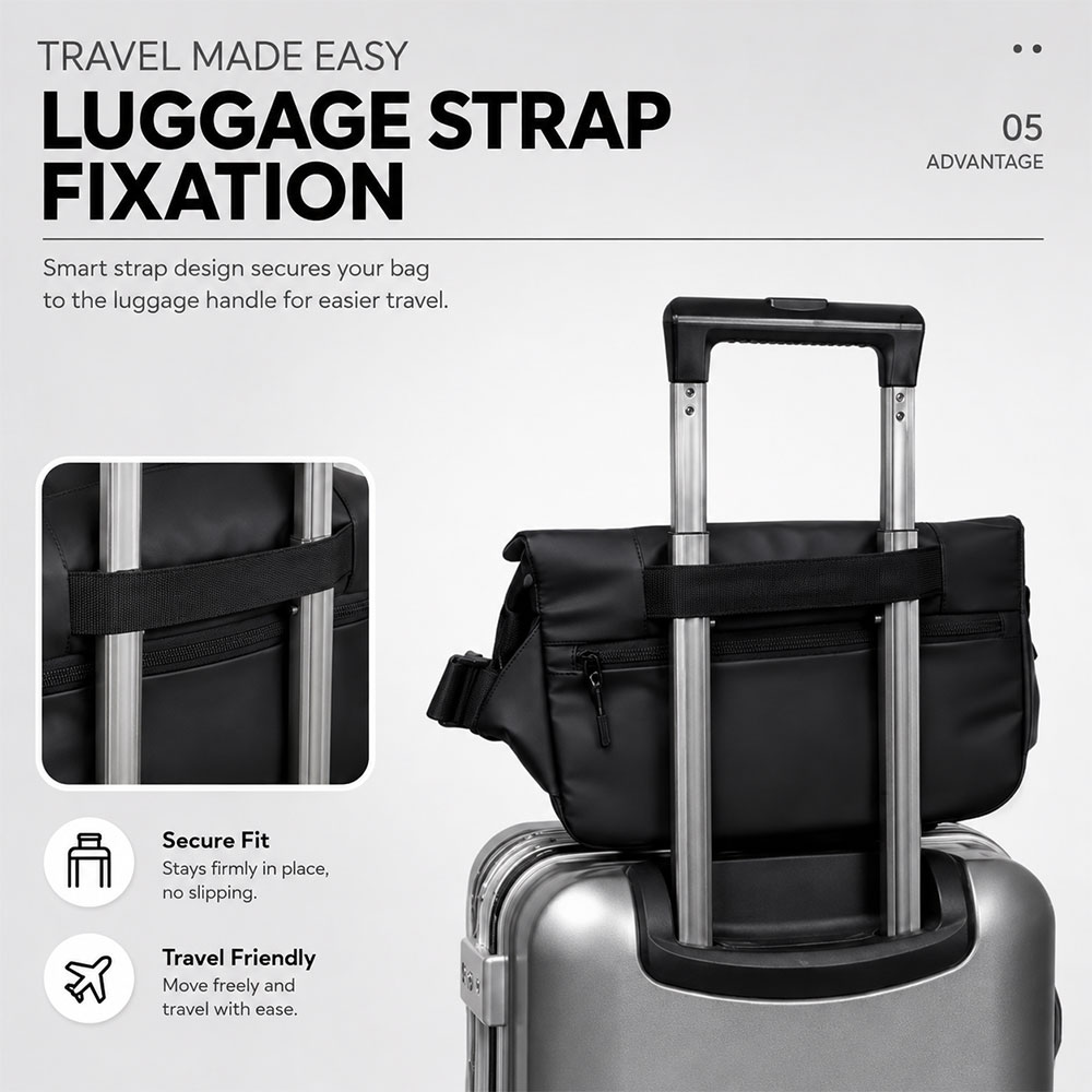 Pelinuar Tas Selempang Sling Bag Pria Waterproof Crossbody Bag - RE885 Gambar produk Pelinuar Tas Selempang Sling Bag Pria Waterproof Crossbody Bag - RE885 - 4