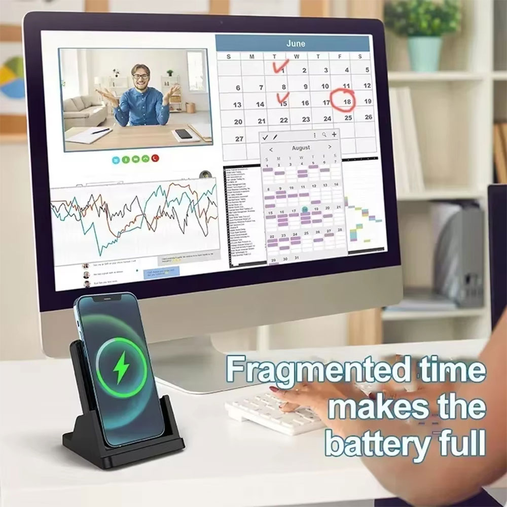 VIKE 3in1 Magnetic Wireless Charger Stand Holder Fast Charging 15 W - WLX-X10 Gambar produk VIKE 3in1 Magnetic Wireless Charger Stand Holder Fast Charging 15 W - WLX-X10 - 2