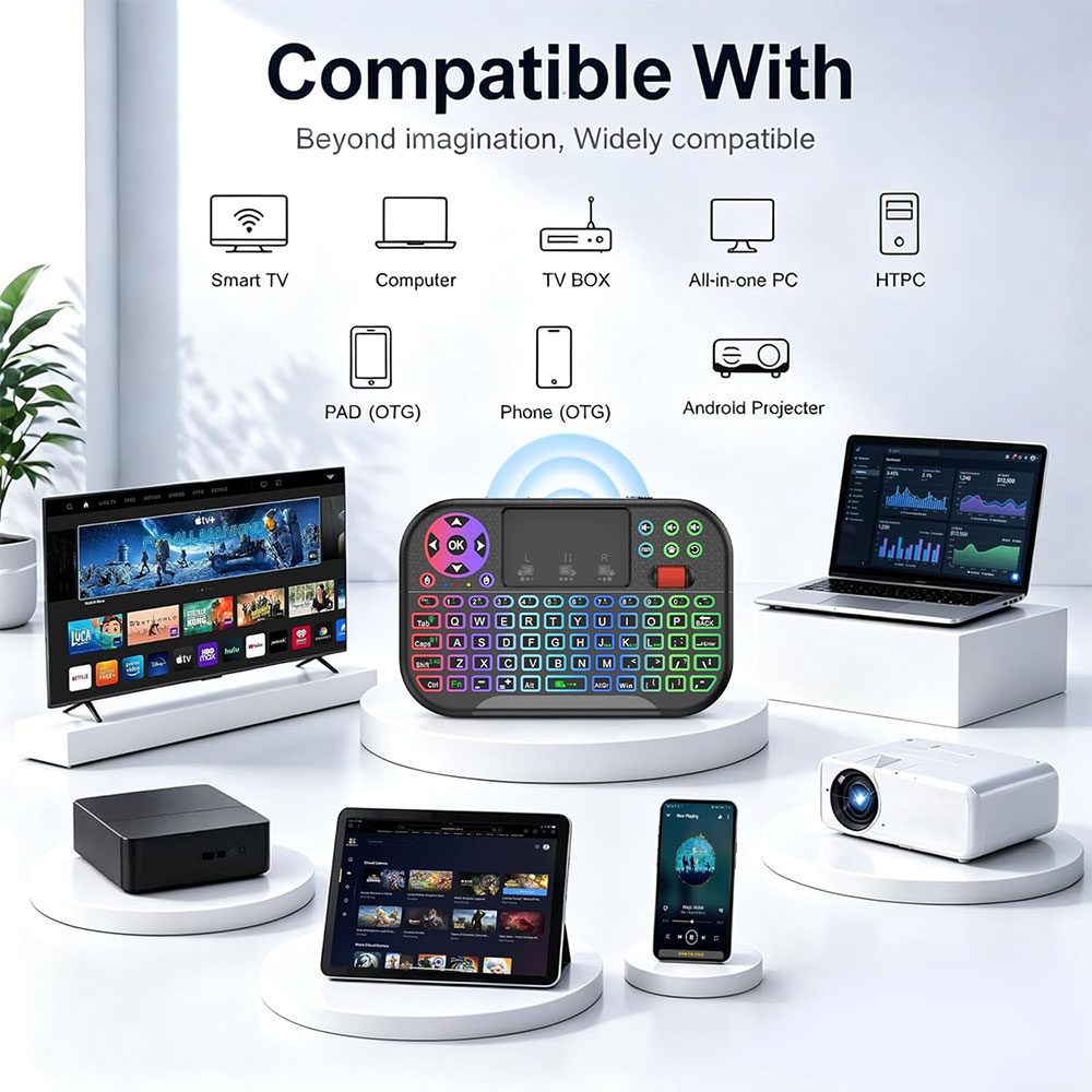 IDEA Keyboard Mini Touchpad Air Mouse Dual Mode 2.4GHz Bluetooth - M2 Gambar produk IDEA Keyboard Mini Touchpad Air Mouse Dual Mode 2.4GHz Bluetooth - M2 - 3