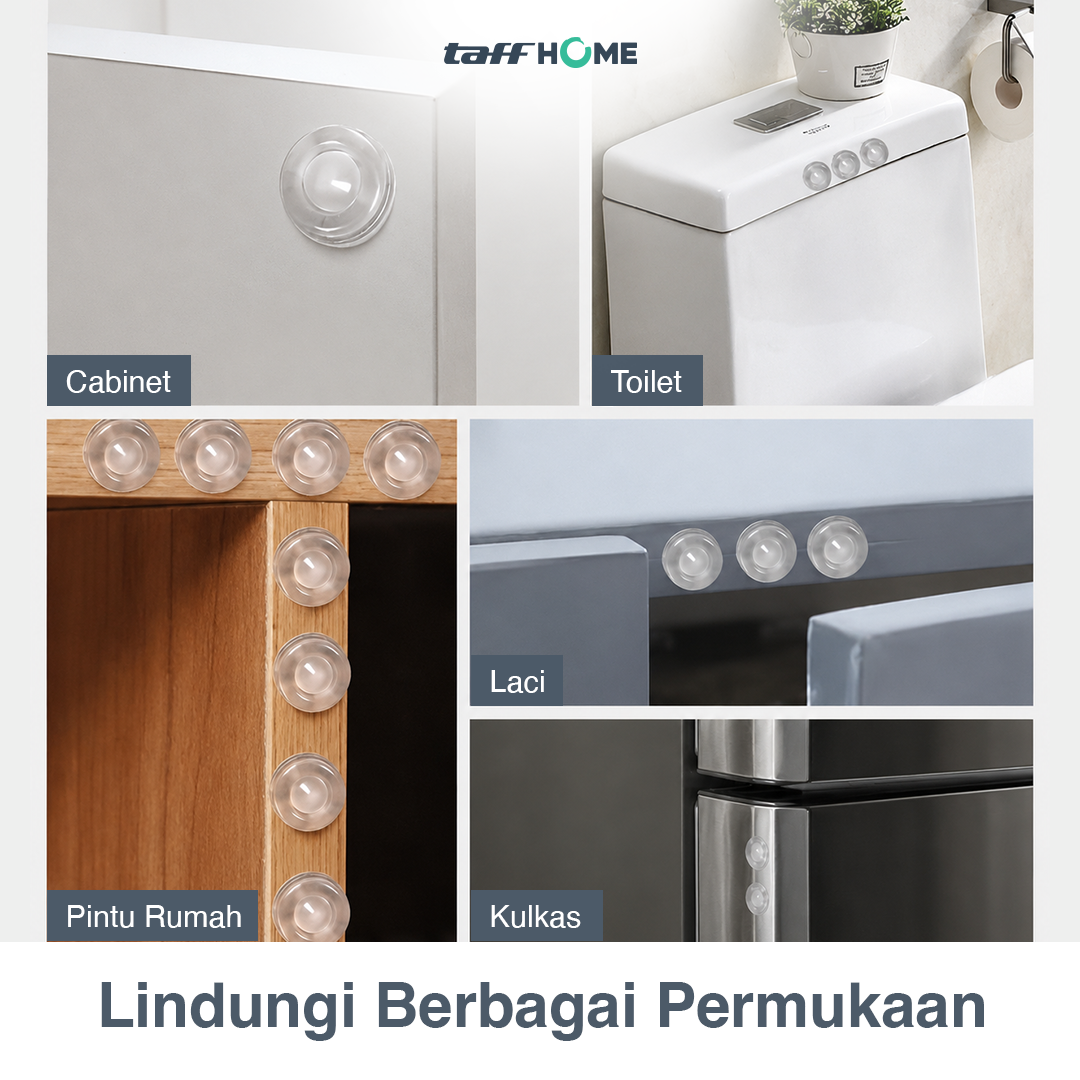 TaffHOME Sticker Silikon Bumper Benturan Pintu Door Stopper 50 PCS Tapercial - FZL11 Gambar produk TaffHOME Sticker Silikon Bumper Benturan Pintu Door Stopper 50 PCS Tapercial - FZL11 - 6