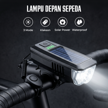 YAJIAPLUS Lampu Depan Sepeda LED Waterproof Solar Charging 350 Lumens - LY-17